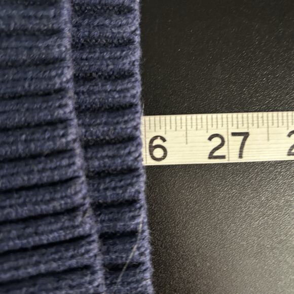 IZOD Sweater Men L‎ Quarter Zip Fair Isle Nordic Winter Pullover Ski Navy Chunky - Picture 8 of 10